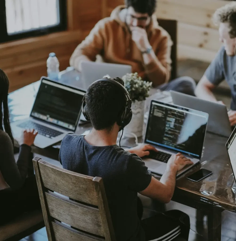 Webdesigners working in office